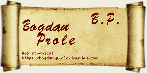 Bogdan Prole vizit kartica